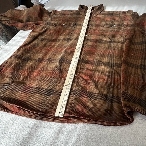 Red Head Brand Mens Brown Button Front Corduroy Casual Plaid -Size 2XLT - Picture 8 of 15